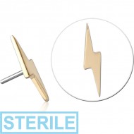 STERILE 14K GOLD ATTACHMENT TITANIUM THREADLESS PIN PIERCING
