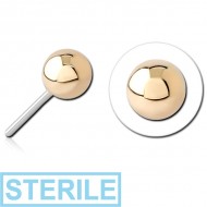 STERILE 14K GOLD ATTACHMENT TITANIUM THREADLESS PIN