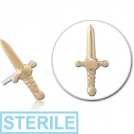 STERILE 14K GOLD ATTACHMENT TITANIUM THREADLESS PIN