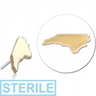 STERILE 14K GOLD ATTACHMENT TITANIUM THREADLESS PIN PIERCING