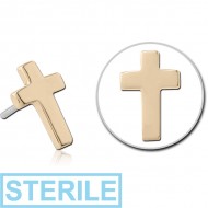 STERILE 14K GOLD ATTACHMENT TITANIUM THREADLESS PIN