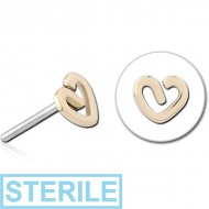 STERILE 14K GOLD ATTACHMENT TITANIUM THREADLESS PIN