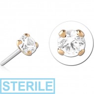 STERILE 14K GOLD ATTACHMENT TITANIUM THREADLESS PIN