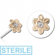 STERILE 14K GOLD JEWELLED ATTACHMENT TITANIUM THREADLESS PIN