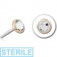 STERILE 14K GOLD JEWELLED ATTACHMENT TITANIUM THREADLESS PIN PIERCING