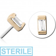 STERILE 14K GOLD JEWELLED ATTACHMENT TITANIUM THREADLESS PIN