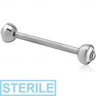 STERILE TITANIUM DOUBLE JEWELLED THREADLESS BARBELL PIERCING