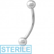STERILE TITANIUM THREADLESS CURVED BARBELL PIERCING