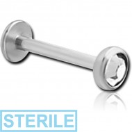 STERILE TITANIUM JEWELLED THREADLESS DISC LABRET PIERCING