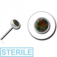 STERILE TITANIUM SYNTHETIC OPAL JEWELLED THREADLESS DISC