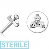 STERILE TITANIUM JEWELLED THREADLESS ATTACHMENT - TRIANGLE