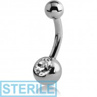 STERILE TITANIUM OPTIMA CRYSTAL JEWELLED MINI NAVEL BANANA