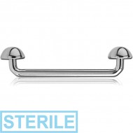 STERILE TITANIUM 90 DEGREE STAPLE BARBELL WITH HALF BALLS PIERCING