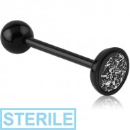 STERILE UV ACRYLIC FLEXIBLE DRUSY RESIN FLAT BARBELL PIERCING