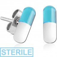 STERILE UV ACRYLIC CAPSULE EAR STUDS PAIR