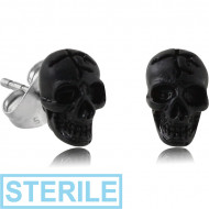 STERILE UV ACRYLIC EAR STUDS PAIR - SKULL