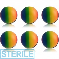 STERILE PACK OF 6 UV ACRYLIC RAINBOW BALLS