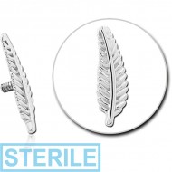 STERILE 14K WHITE GOLD ATTACHMENT FOR 1.2MM INTERNALLY THREADED PINS PIERCING