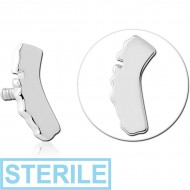 STERILE 14K WHITE GOLD ATTACHMENT FOR 1.2MM INTERNALLY THREADED PINS PIERCING