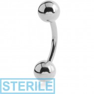 STERILE 18K WHITE GOLD CURVED BARBELL