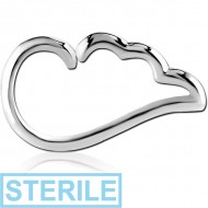 STERILE SURGICAL STEEL OPEN WING SEAMLESS RING