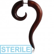 STERILE ORGANIC WOODEN FAKE PIERCING BLACK WOOD-SONO