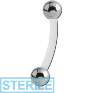 STERILE BIOFLEX CURVED BARBELL WITH STEEL BALLS PIERCING