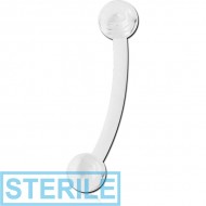STERILE BIOFLEX CURVED BARBELL WITH UV ACRYLIC BALLS PIERCING