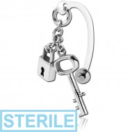 STERILE BIOFLEX VERTICAL HOOD BANANAS WITH SURGICAL STEEL CHARMS - CAN BE CUT TO SIZE PIERCING