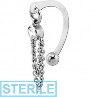 STERILE BIOFLEX VERTICAL HOOD BANANAS WITH SURGICAL STEEL CHARMS - CAN BE CUT TO SIZE