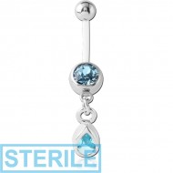 STERILE BIOFLEX JEWELLED NAVEL BANANA WITH CHARM PIERCING