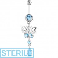 STERILE BIOFLEX JEWELLED NAVEL BANANA WITH CHARM PIERCING