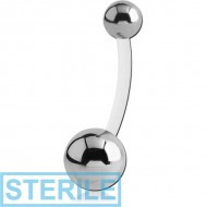 STERILE BIOFLEX NAVEL BANANA WITH STEEL BALLS PIERCING