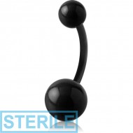 STERILE BIOFLEX NAVEL BANANA WITH ENAMEL COATED STEEL BALLS PIERCING