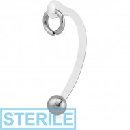 STERILE BIOFLEX SLAVE RING CURVED BARBELL WITH STEEL BALLS PIERCING