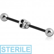 STERILE BIOFLEX INDUSTRIAL BARBELL ADJUSTABLE SLIDING CHARM WITH STEEL BALLS PIERCING
