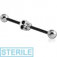 STERILE BIOFLEX INDUSTRIAL BARBELL ADJUSTABLE SLIDING CHARM WITH TITANIUM BALLS PIERCING