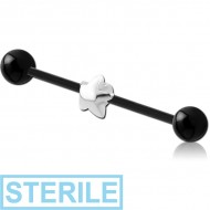 STERILE BIOFLEX INDUSTRIAL BARBELL ADJUSTABLE SLIDING CHARM WITH UV ACRYLIC BALLS PIERCING