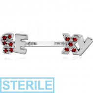 STERILE BIOFLEX PUSH FIT JEWELLED NIPPLE BARBELL - SE XY