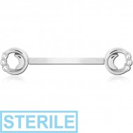 STERILE BIOFLEX PUSH FIT JEWELLED NIPPLE BARBELL