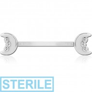 STERILE BIOFLEX PUSH FIT JEWELLED NIPPLE BARBELL PIERCING