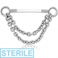 STERILE BIOFLEX PUSH FIT CHAIN NIPPLE BARBELL PIERCING