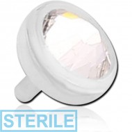 STERILE BIOFLEX JEWELLED HIGH END CRYSTAL PUSH FIT FLAT DISC PIERCING