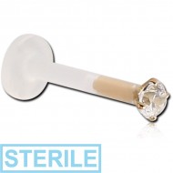 STERILE BIOFLEX INTERNAL LABRET WITH 18K GOLD JEWELLED ATTACHMENT