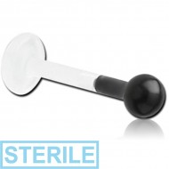 STERILE BIOFLEX INTERNAL LABRET WITH BLACK PVD BALL PIERCING