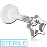 STERILE BIOFLEX INTERNAL LABRET WITH JEWELLED SURGICAL STEEL ATTACHMENT