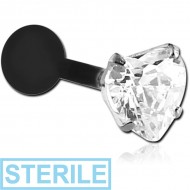 STERILE BIOFLEX INTERNAL LABRET WITH JEWELLED SURGICAL STEEL ATTACHMENT PIERCING