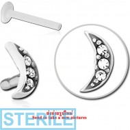 STERILE BIOFLEX INTERNAL LABRET WITH SURGICAL STEEL JEWELLED ATTACHMENT PIERCING