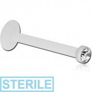 STERILE BIOFLEX INTERNAL MICRO LABRET WITH JEWELLED DISC PIERCING