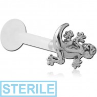 STERILE BIOFLEX INTERNAL LABRET WITH SURGICAL STEEL ATTACHMENT PIERCING